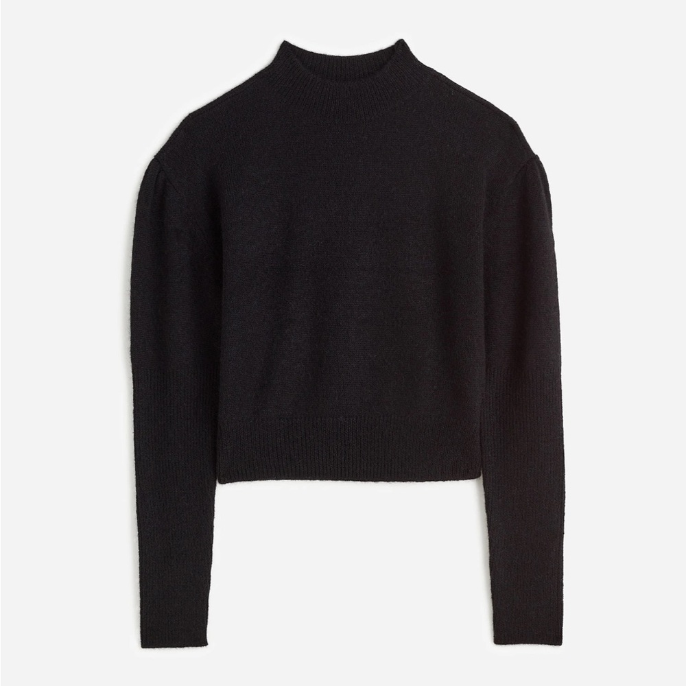 Madewell Black puff sleeve Alpaca Sweater